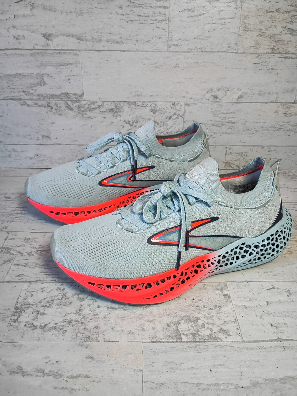 Brooks Women's Light Blue and Coral Performance Running Shoes